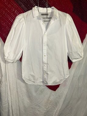 Citizens Of Humanity White INES Puff-Sleeve Button-Down Shirt size XS. EUC